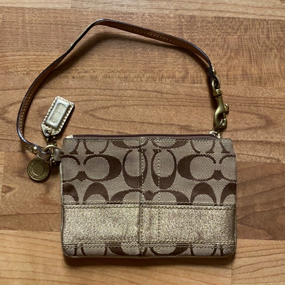 Gold Coach Wristlet